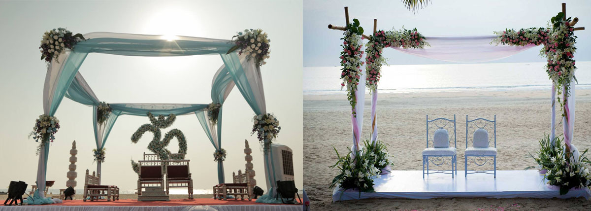 Wedding stages on the beach, in Bluebay Beach Resort, ECR, Chennai